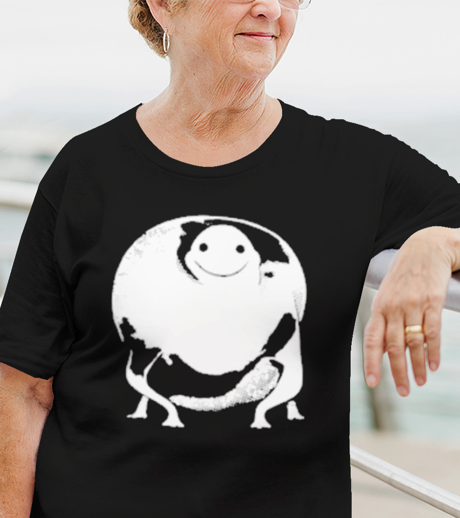 Marble City Pizza Cow Happy Black And White Smiling Cow T-Shirt