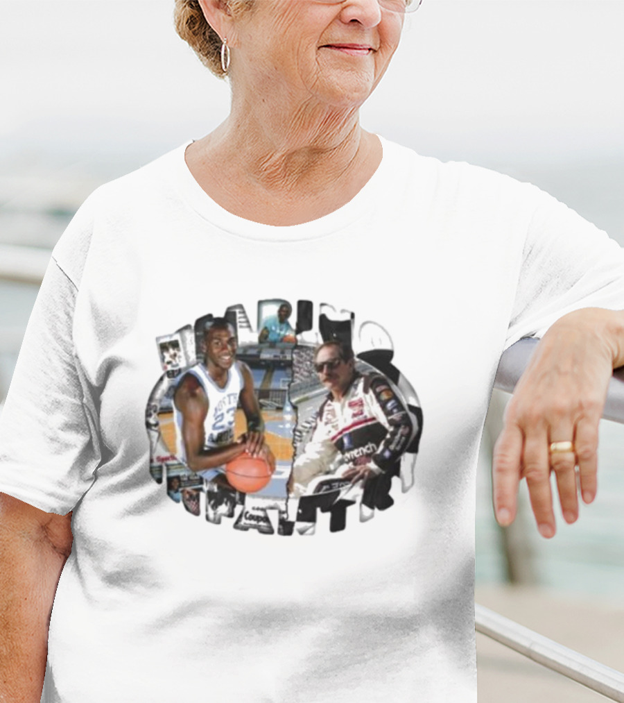 Marino Infantry Dale Earnhardt And Michael Jordan Crossover Sports Legends Collage T-Shirt
