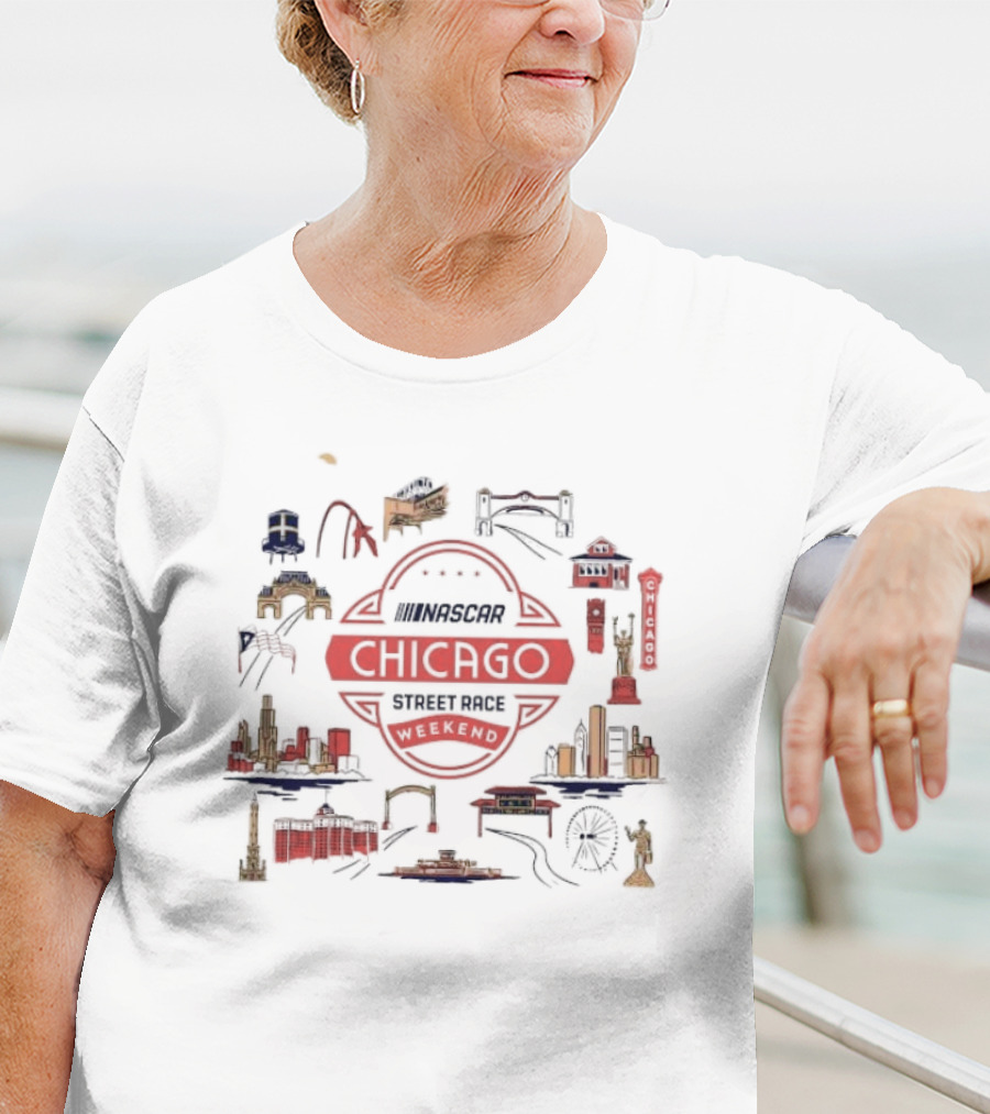 NASCAR Chicago Street Race Weekend Landmarks T-Shirt