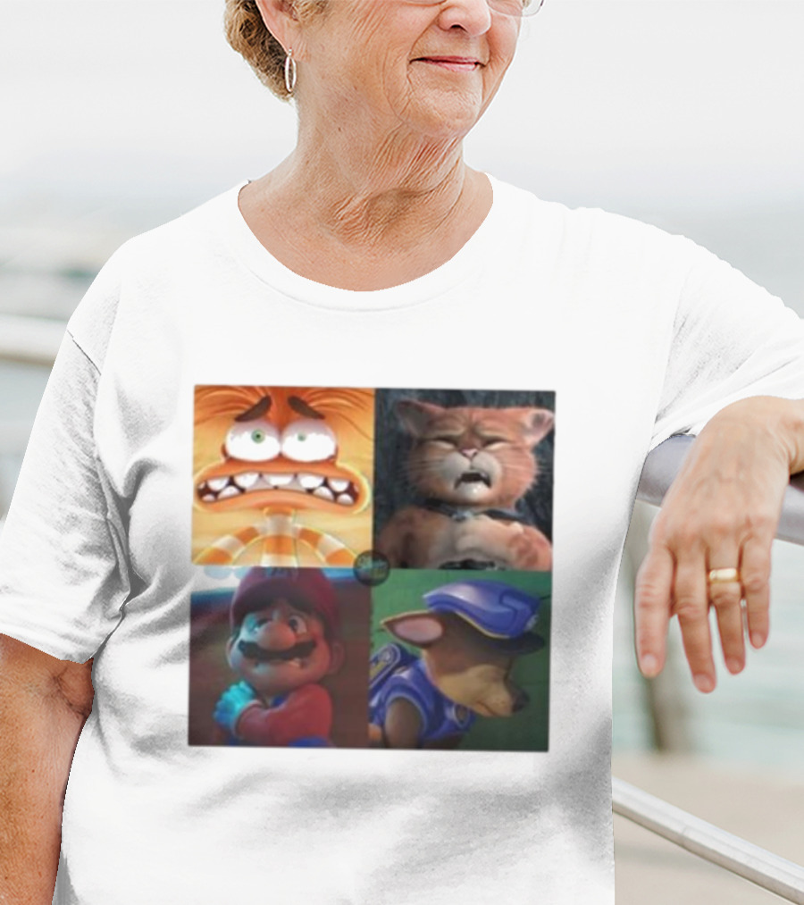Panic Attack Anxiety Inside Out Puss In Boots Mario Paw Patrol Quartet T-Shirt