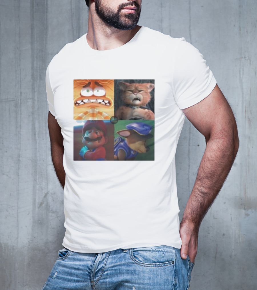 Panic Attack Anxiety Inside Out Puss In Boots Mario Paw Patrol Quartet T-Shirt
