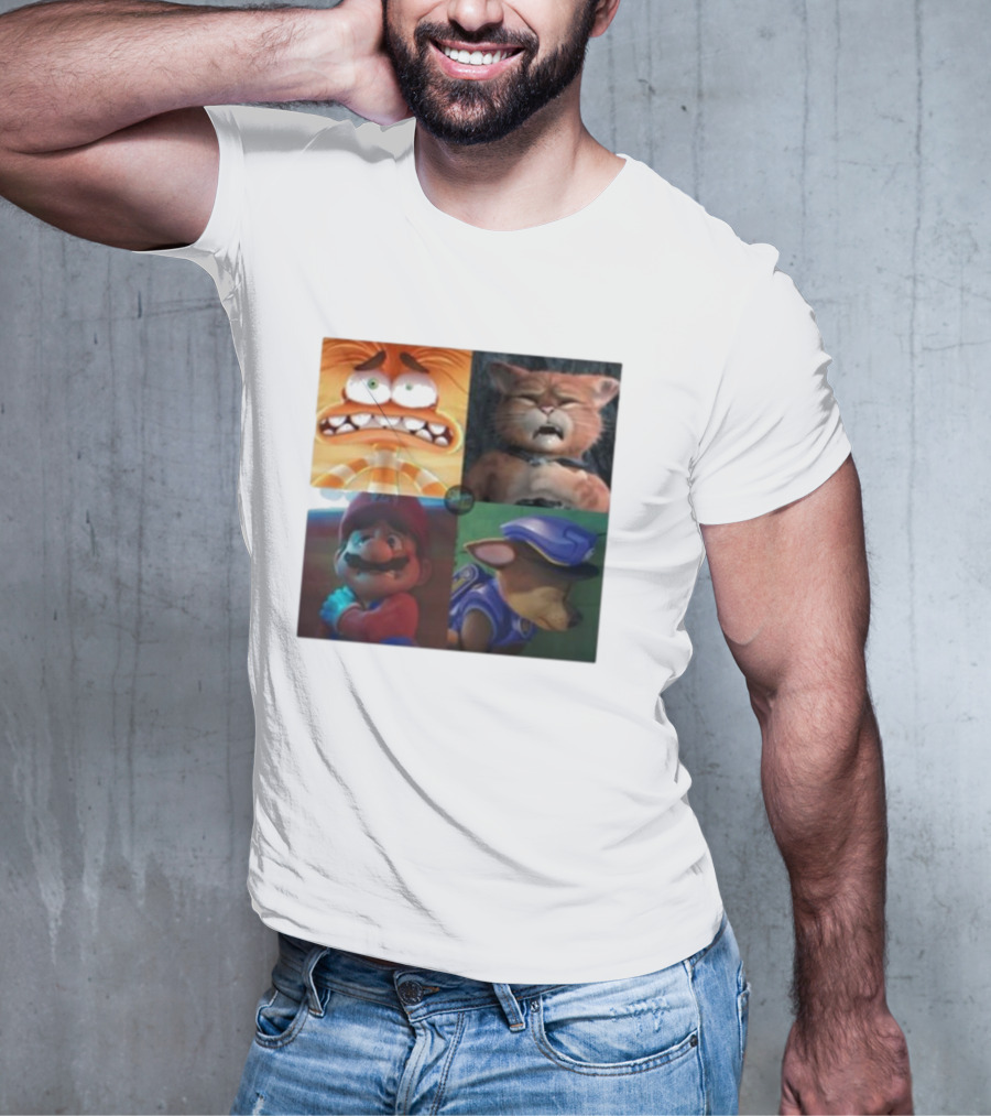 Panic Attack Anxiety Inside Out Puss In Boots Mario Paw Patrol Quartet T-Shirt