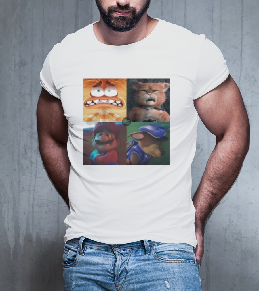 Panic Attack Anxiety Inside Out Puss In Boots Mario Paw Patrol Quartet T-Shirt