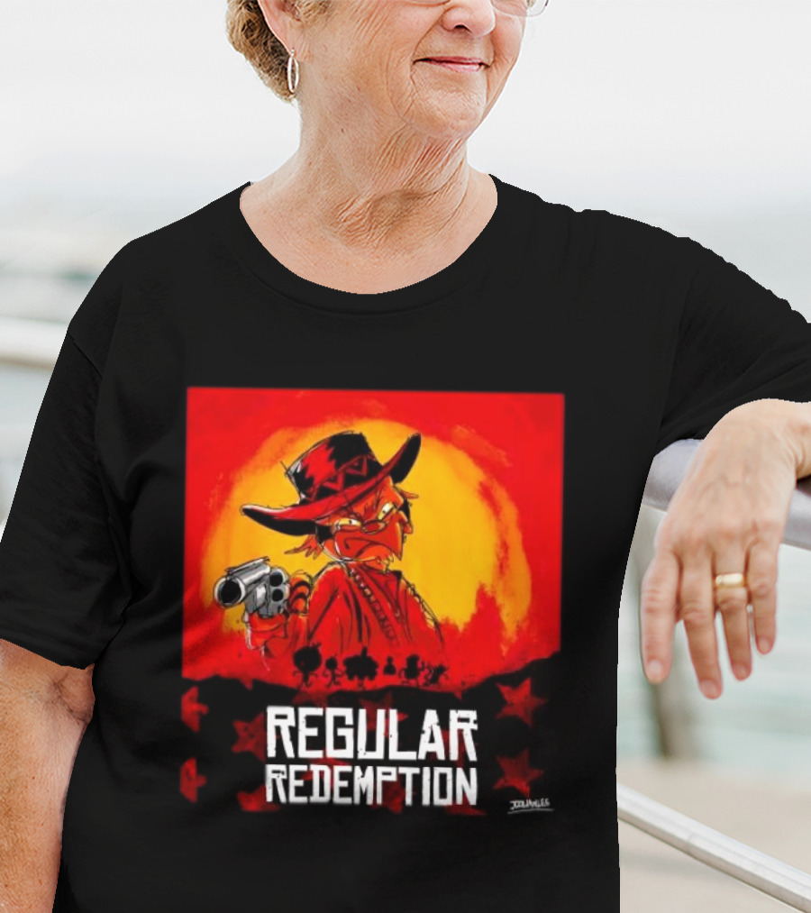 Regular Redemption Cartoon Cowboy Western Gunman T-Shirt