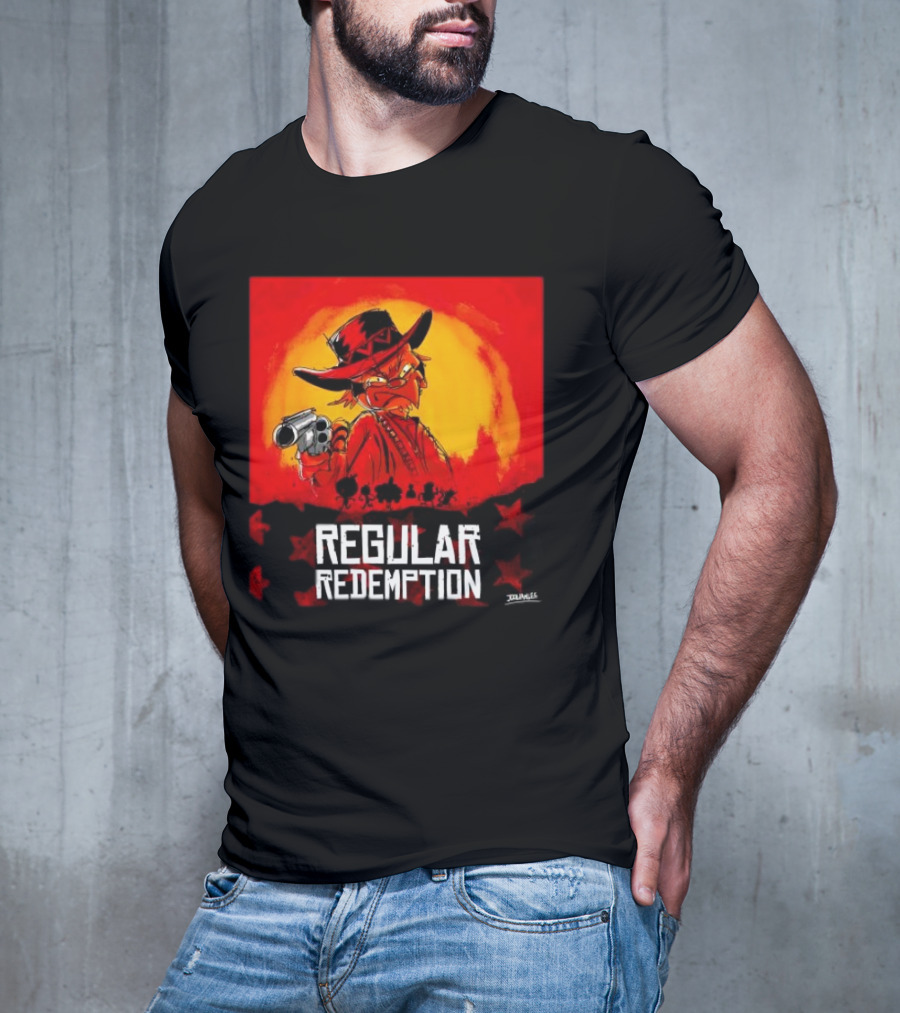 Regular Redemption Cartoon Cowboy Western Gunman T-Shirt