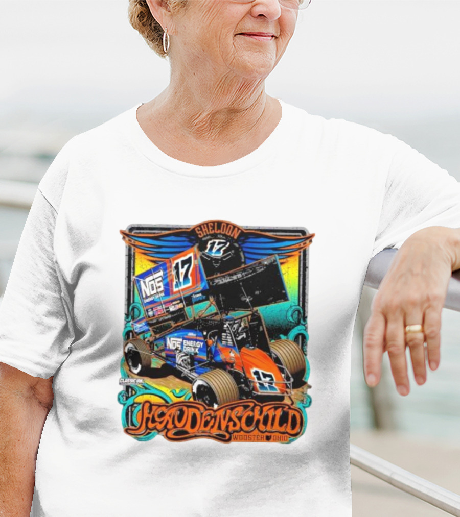 Sheldon Haudenschild NOS Energy Drink 17 Wooster Ohio Classic Ink Racing T-Shirt