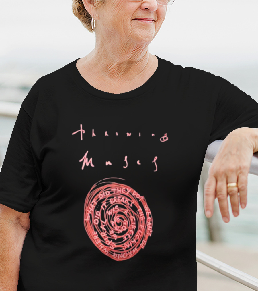 Throwing Muses Snailhead Spiral Text Fluorescent Screen Printed T-Shirt