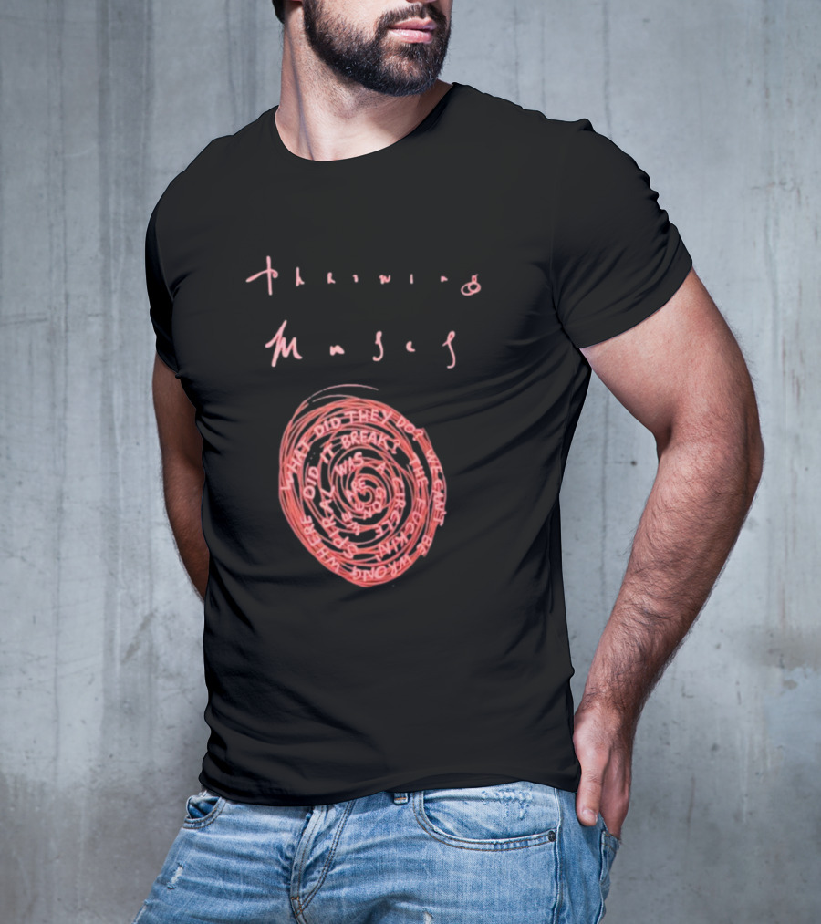 Throwing Muses Snailhead Spiral Text Fluorescent Screen Printed T-Shirt