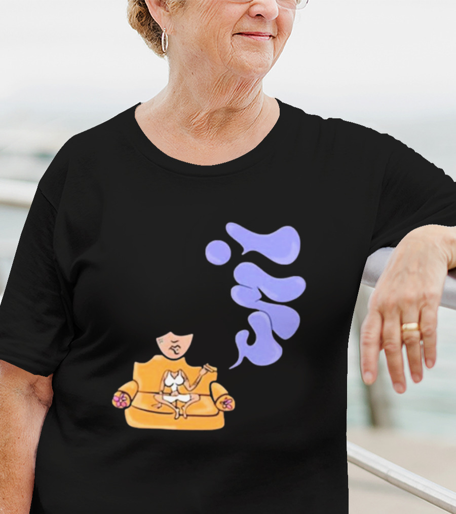 Umi Sitting On Couch With Whoisumi Stylized Smoke T-Shirt