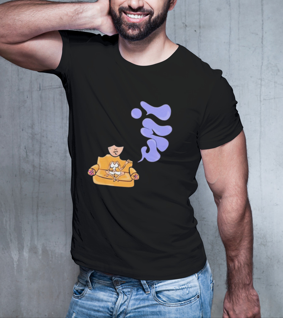 Umi Sitting On Couch With Whoisumi Stylized Smoke T-Shirt