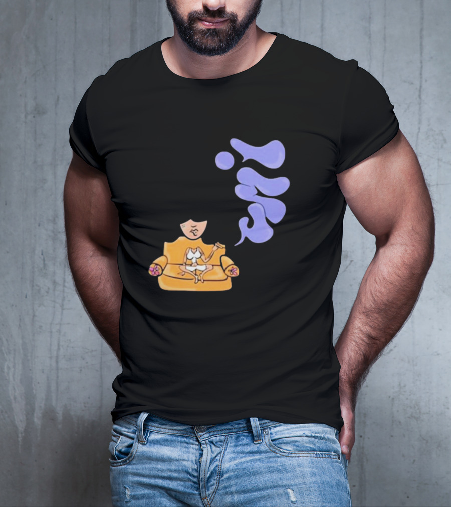 Umi Sitting On Couch With Whoisumi Stylized Smoke T-Shirt
