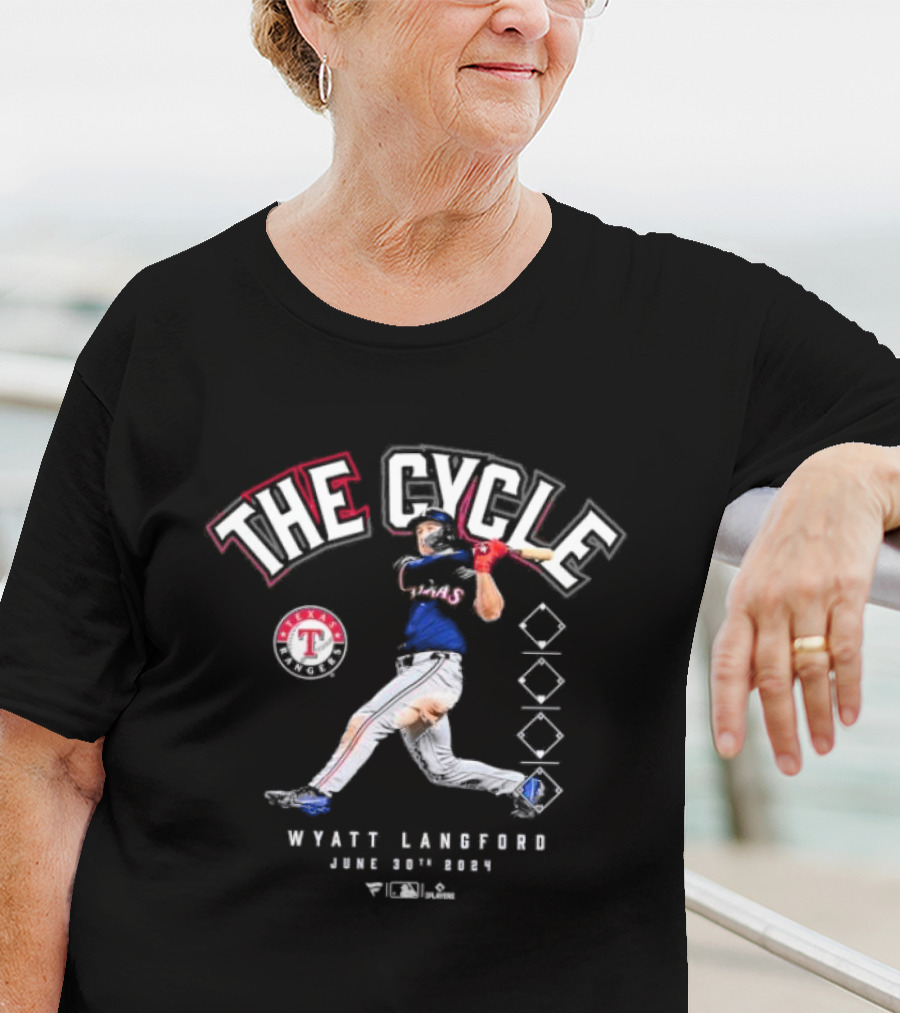 Wyatt Langford The Cycle Texas Rangers June 30th T-Shirt
