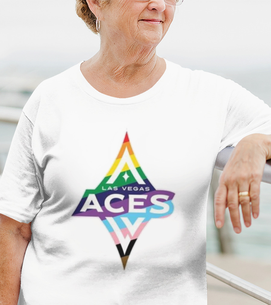 Las Vegas Aces Pride Rainbow Logo T-Shirt