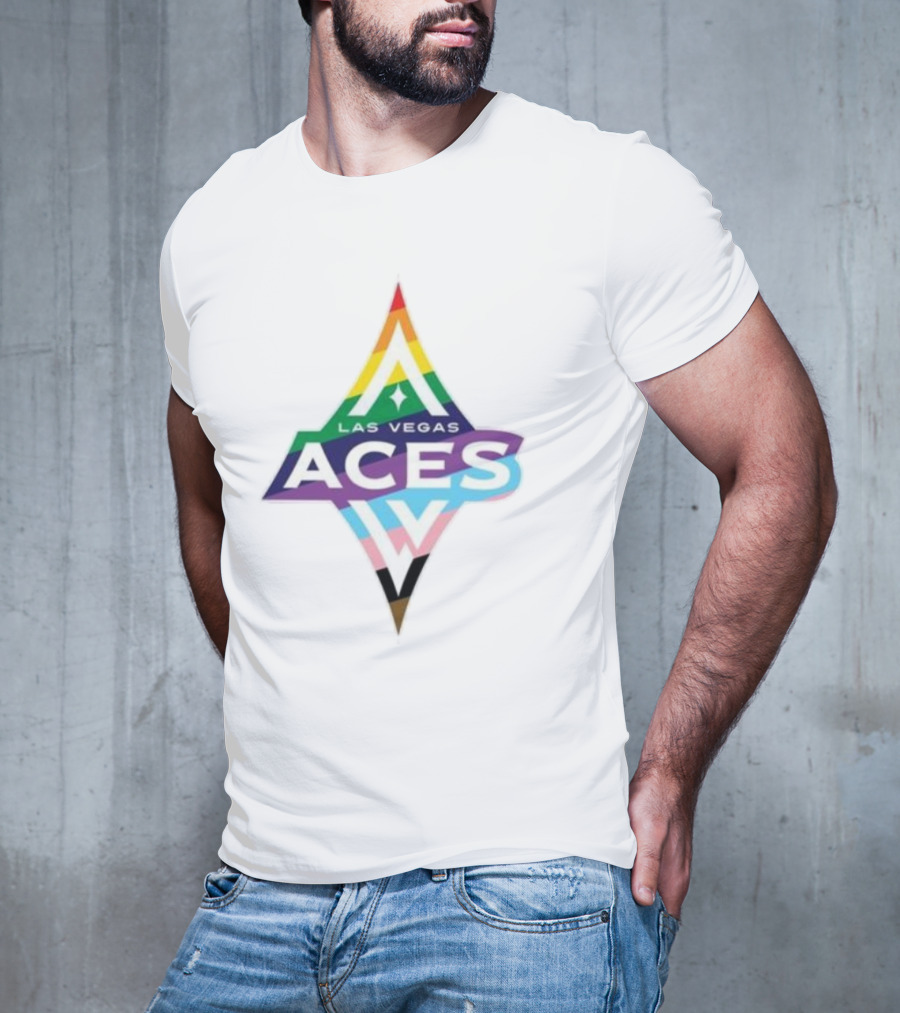Las Vegas Aces Pride Rainbow Logo T-Shirt