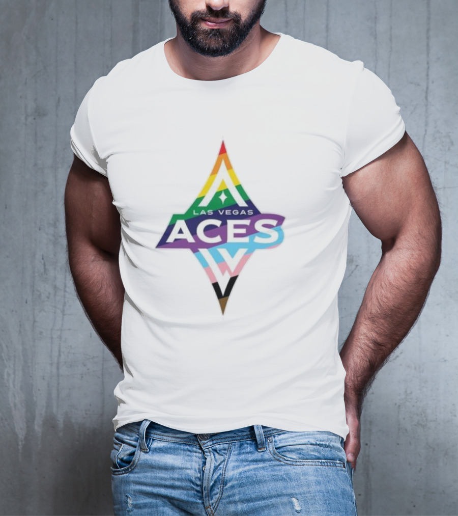 Las Vegas Aces Pride Rainbow Logo T-Shirt