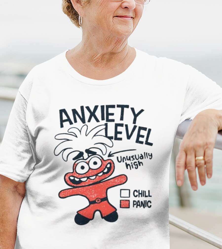 Anxiety Level Unusually High Chill Panic Cartoon Character T-Shirt