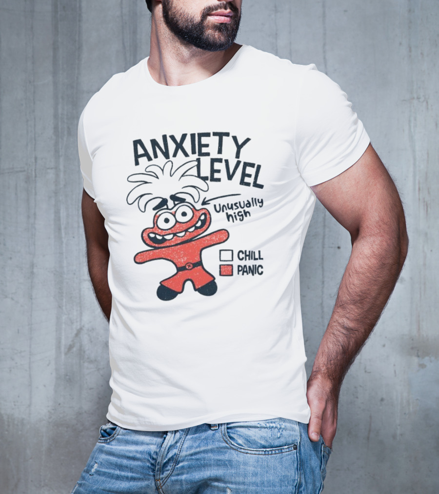 Anxiety Level Unusually High Chill Panic Cartoon Character T-Shirt