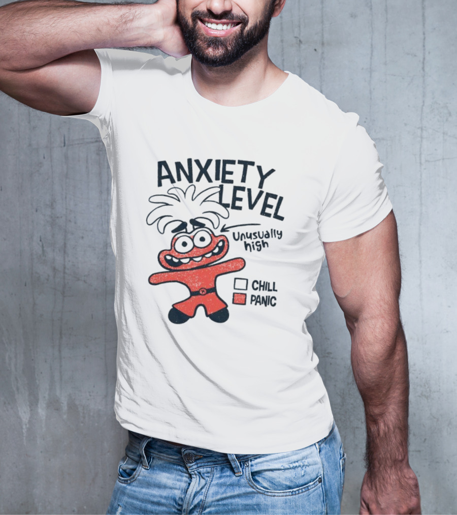 Anxiety Level Unusually High Chill Panic Cartoon Character T-Shirt