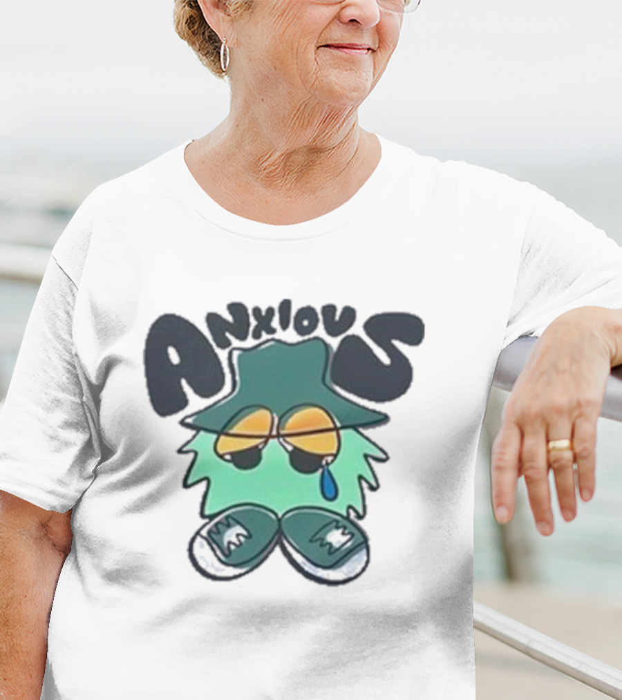Anxious Tearful Character With Sunglasses And Hat T-Shirt