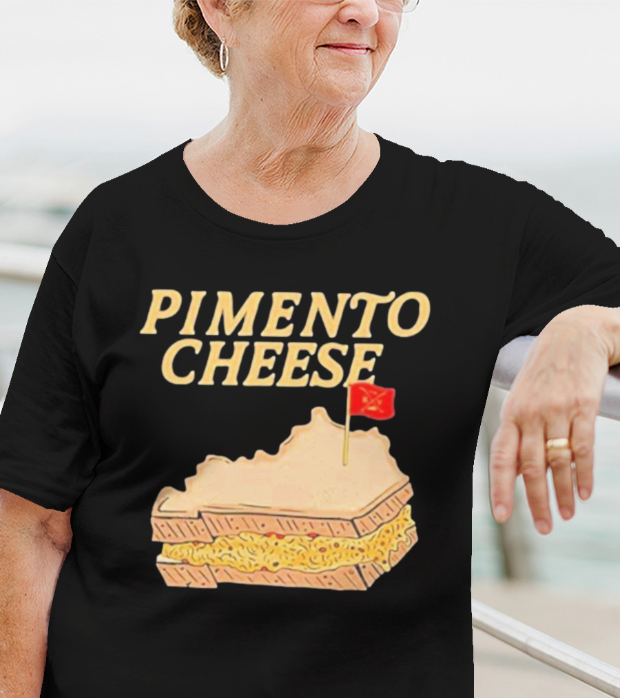 Pimento Cheese Sandwich With Kentucky Shape And Flag T-Shirt