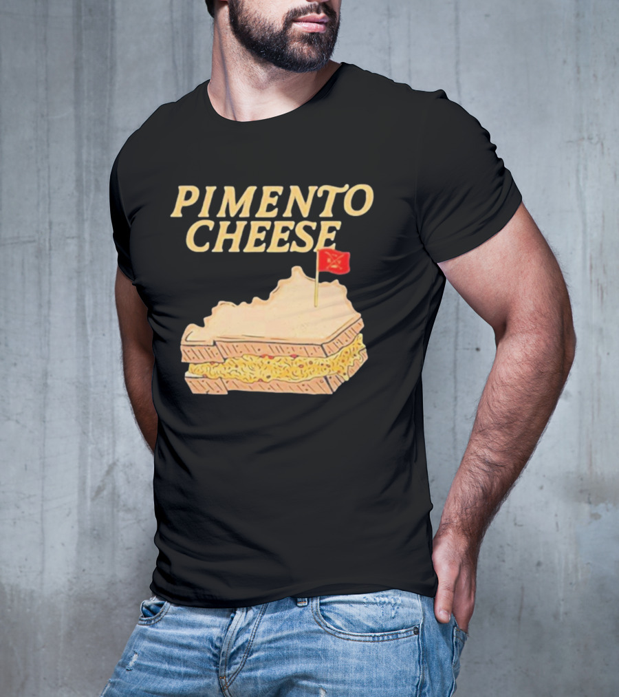 Pimento Cheese Sandwich With Kentucky Shape And Flag T-Shirt