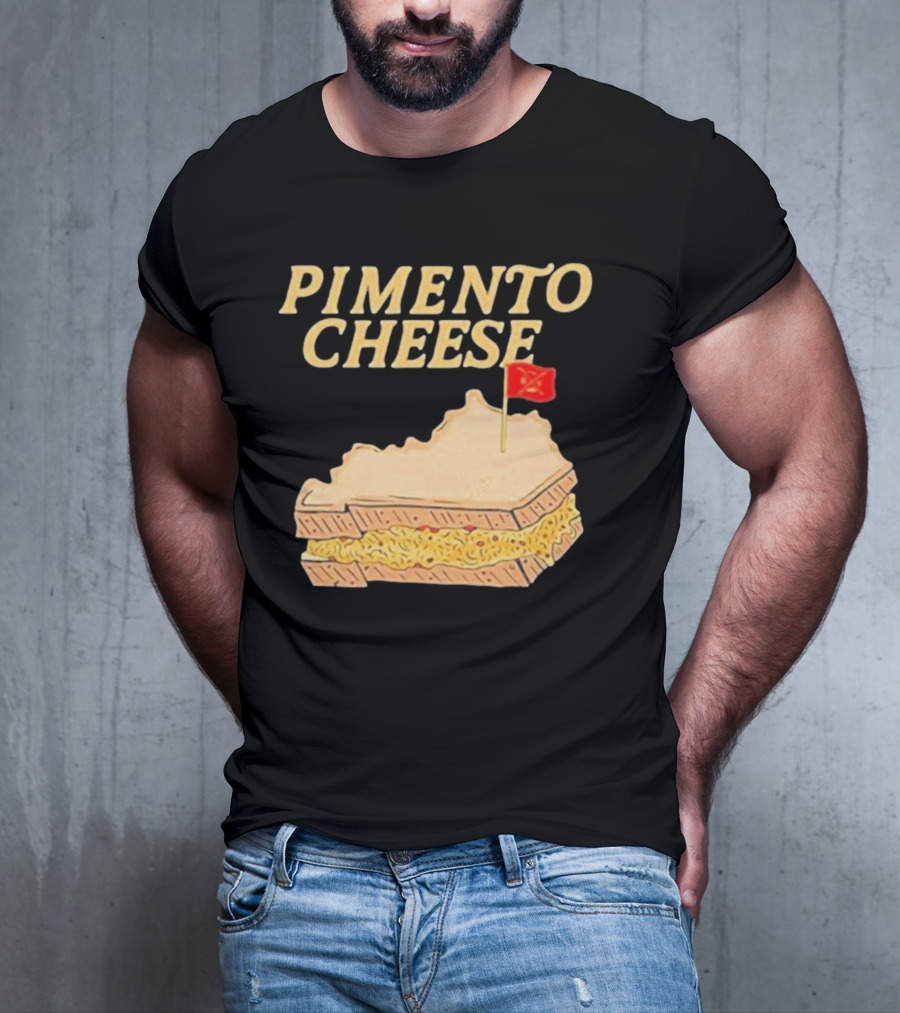 Pimento Cheese Sandwich With Kentucky Shape And Flag T-Shirt