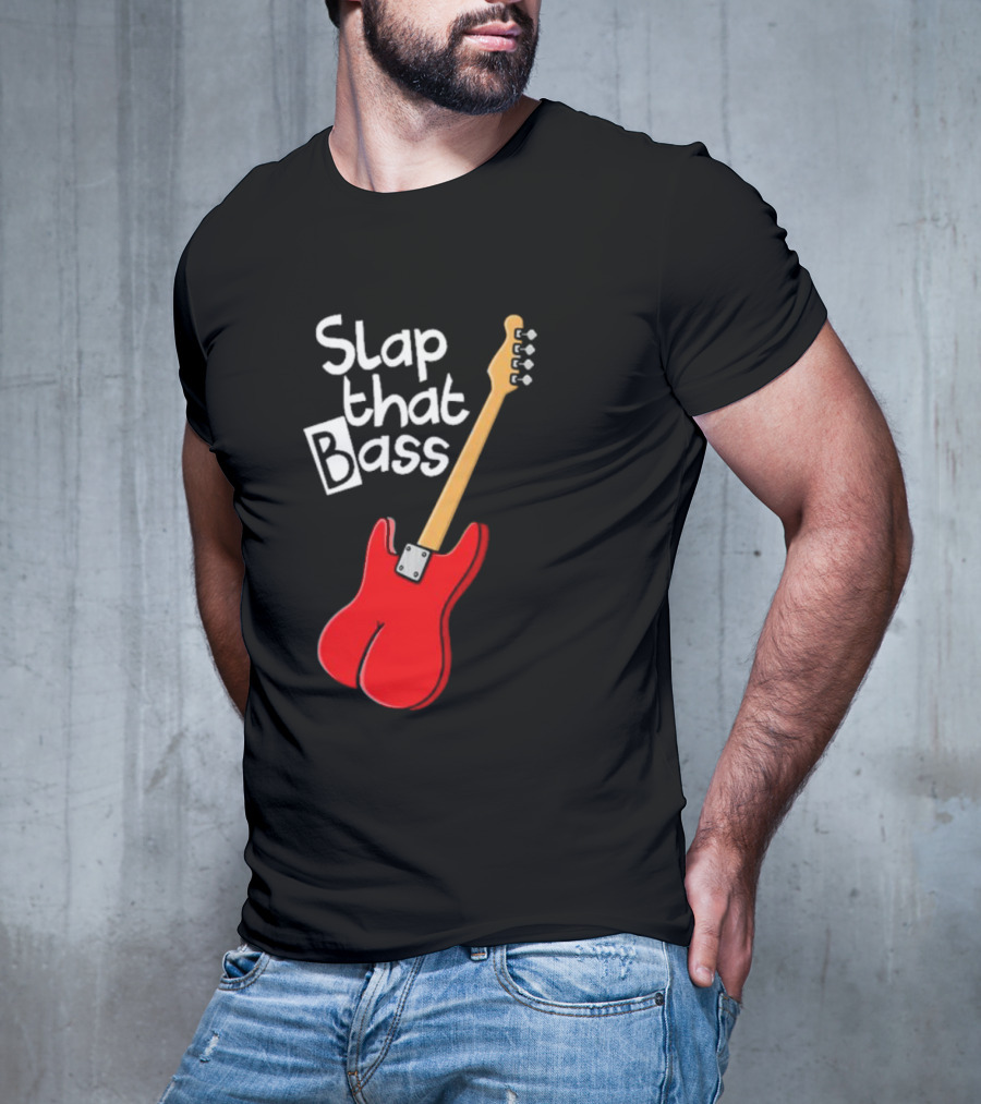 Slap That Bass Red Electric Guitar T-Shirt