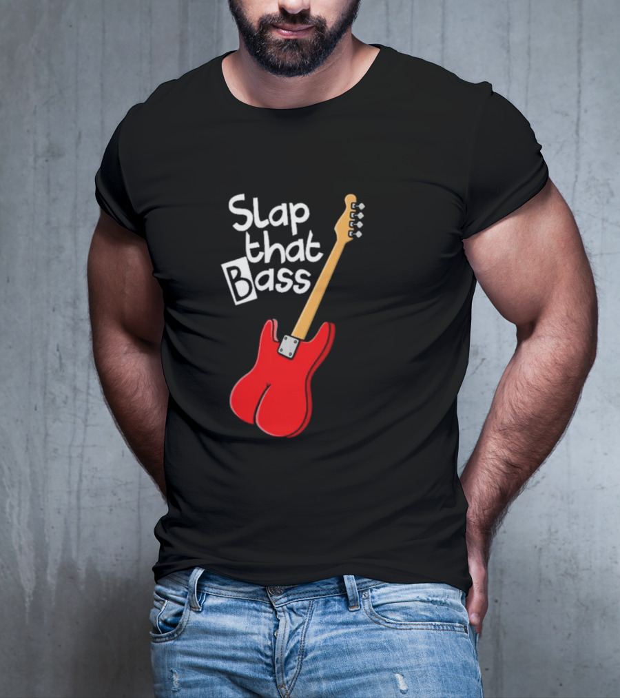 Slap That Bass Red Electric Guitar T-Shirt