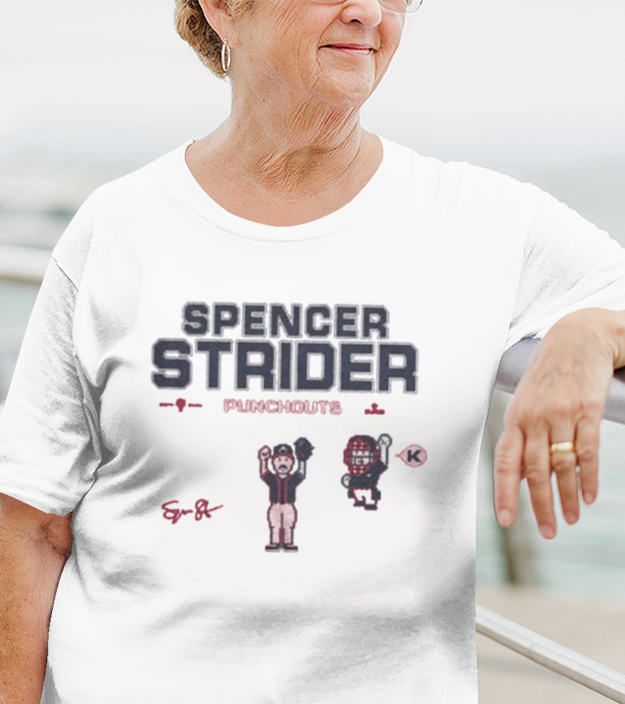 Spencer Strider Punchouts K Baseball Celebration 8-Bit T-Shirt