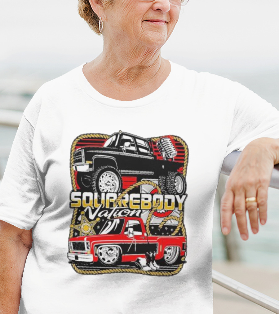 Squarebody Nation Pick Up Trucks And Cowboys Icons T-Shirt