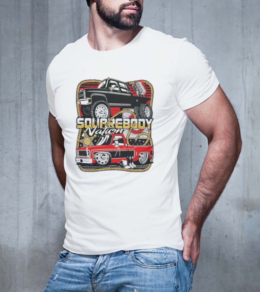 Squarebody Nation Pick Up Trucks And Cowboys Icons T-Shirt