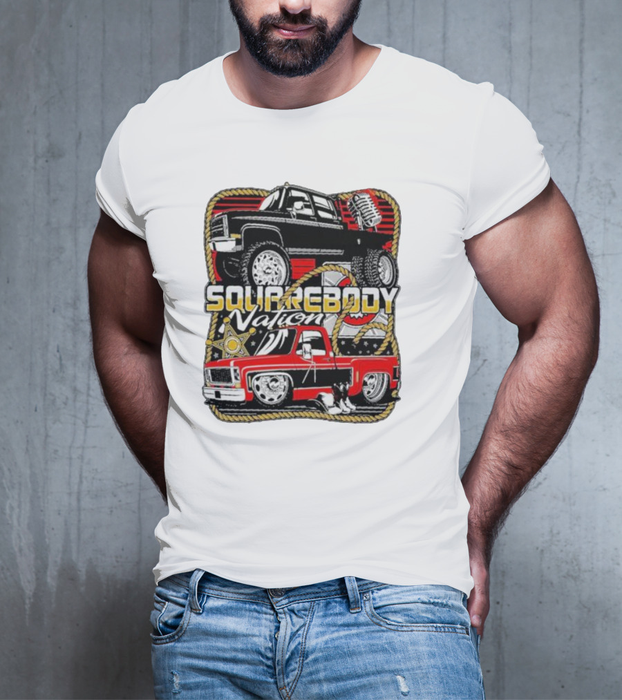 Squarebody Nation Pick Up Trucks And Cowboys Icons T-Shirt