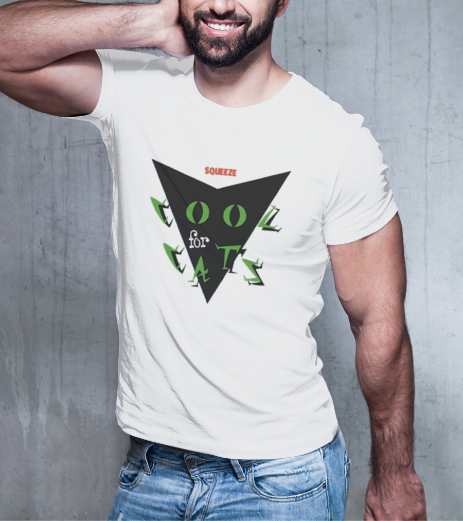 Squeeze Cool For Cats Black Green Eyes Triangle T-Shirt