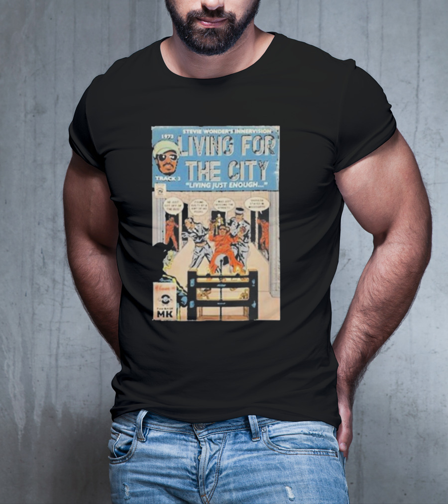 1973 Stevie Wonder's Innervision Living For The City Track 3 Comic T-Shirt