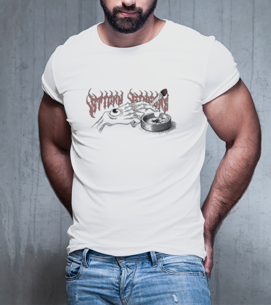 Sticky Fingers Skeleton Hand Cigarette Ashtray T-Shirt