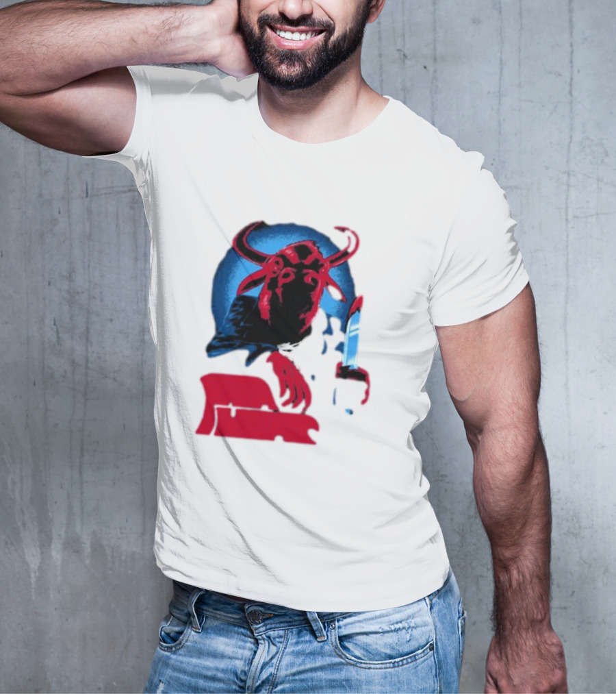 Papa Meat Cyber Bully Cow With Knife Dark Humor T-Shirt