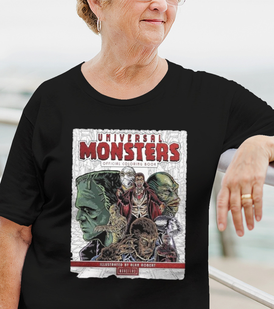 Universal Monsters Illustrated By Alan Robert Coloring Book T-Shirt