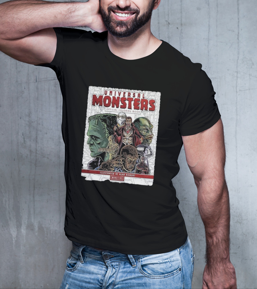 Universal Monsters Illustrated By Alan Robert Coloring Book T-Shirt