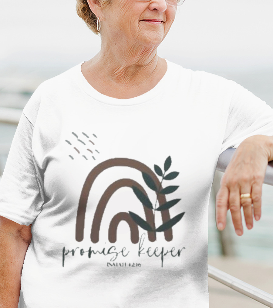 Promise Keeper Isaiah 42 16 Rainbow And Leaves T-Shirt