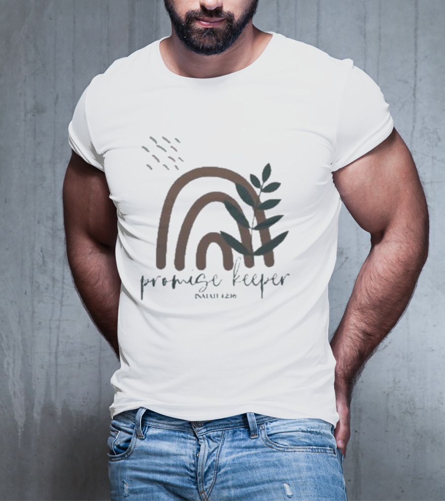 Promise Keeper Isaiah 42 16 Rainbow And Leaves T-Shirt