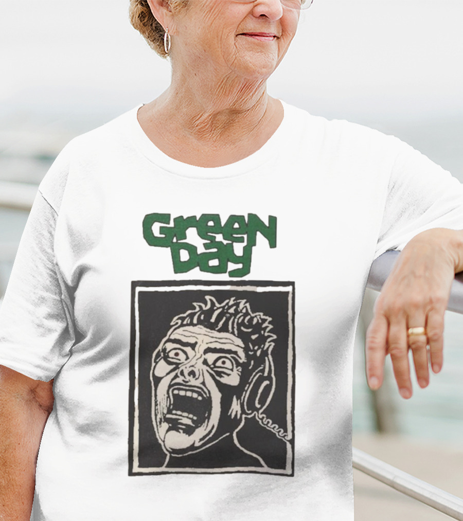 Rare Vintage Green Day Basket Case Iconic Screaming Face T-Shirt