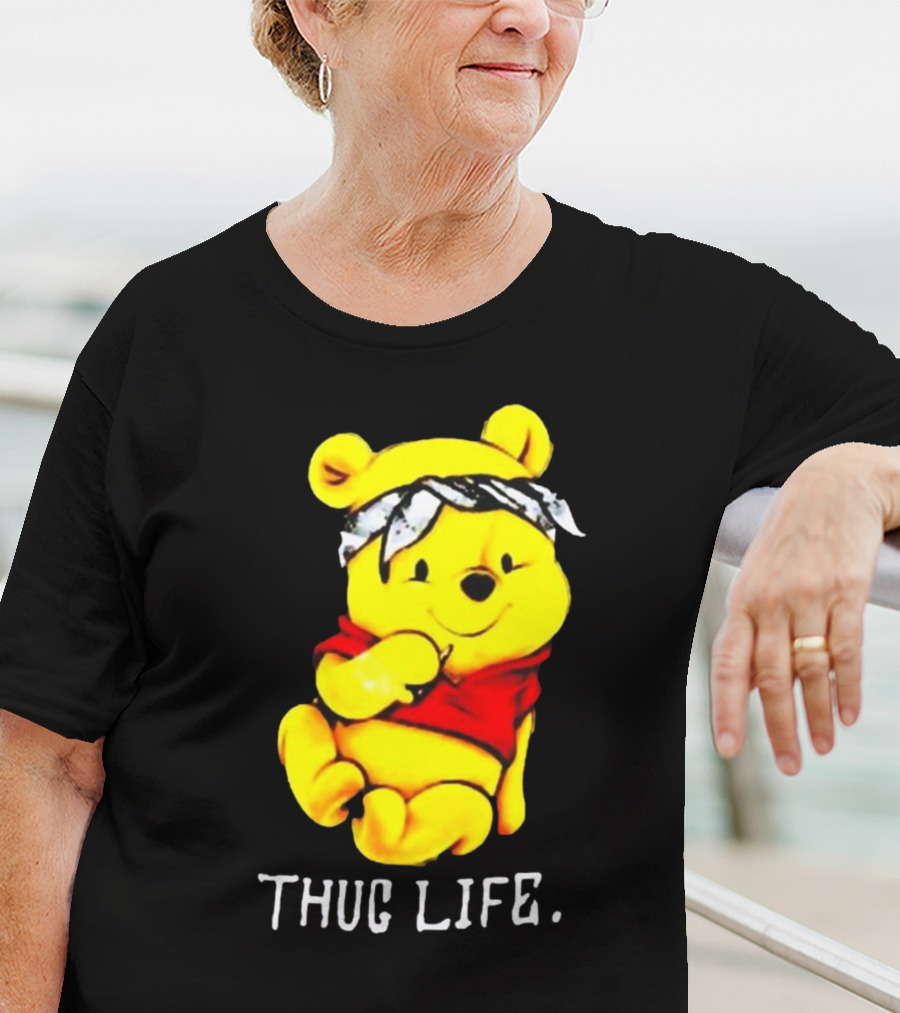 Rare Winnie The Pooh Thug Life Bandana T-Shirt