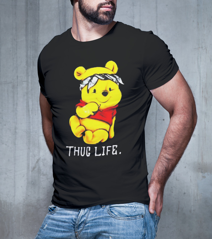 Rare Winnie The Pooh Thug Life Bandana T-Shirt