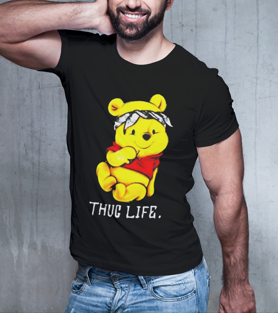 Rare Winnie The Pooh Thug Life Bandana T-Shirt