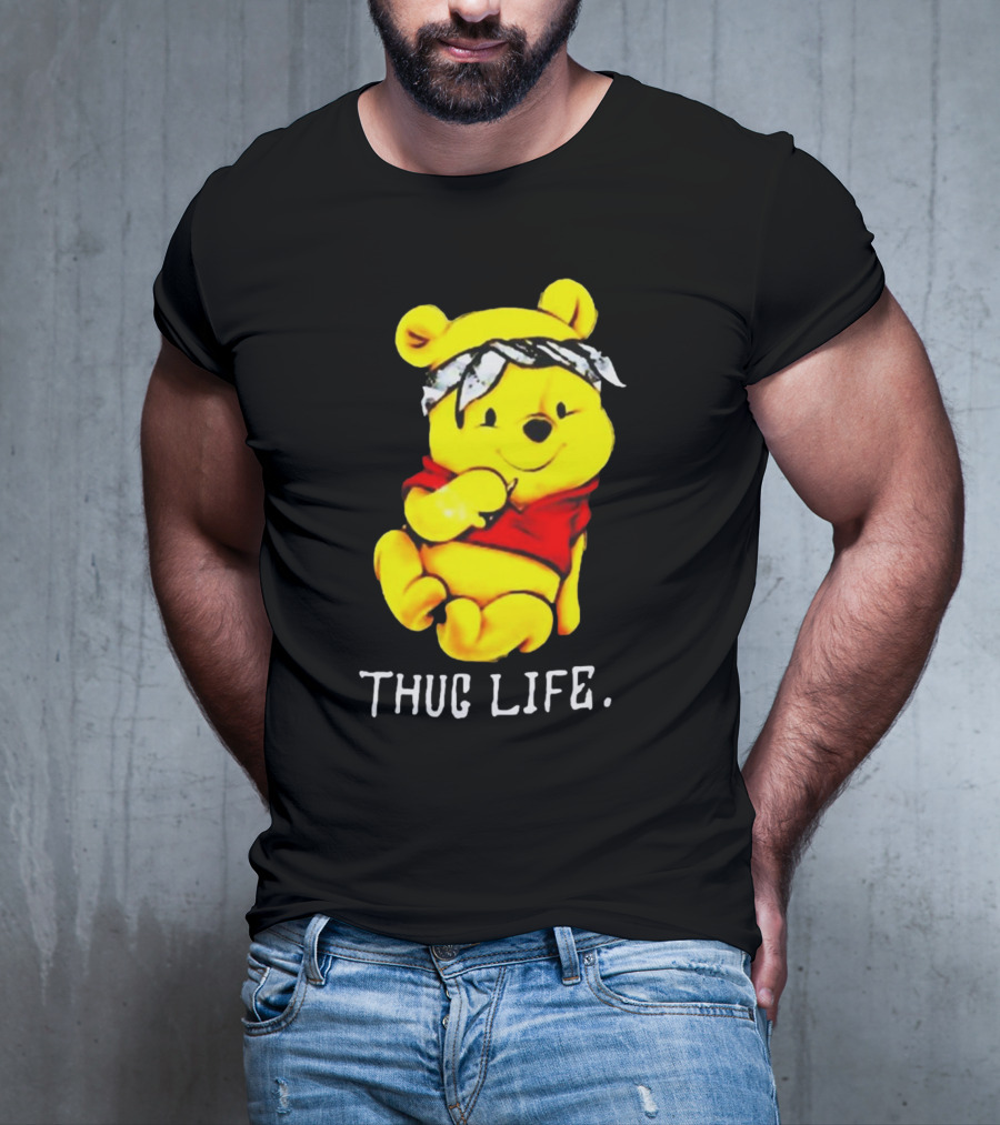 Rare Winnie The Pooh Thug Life Bandana T-Shirt