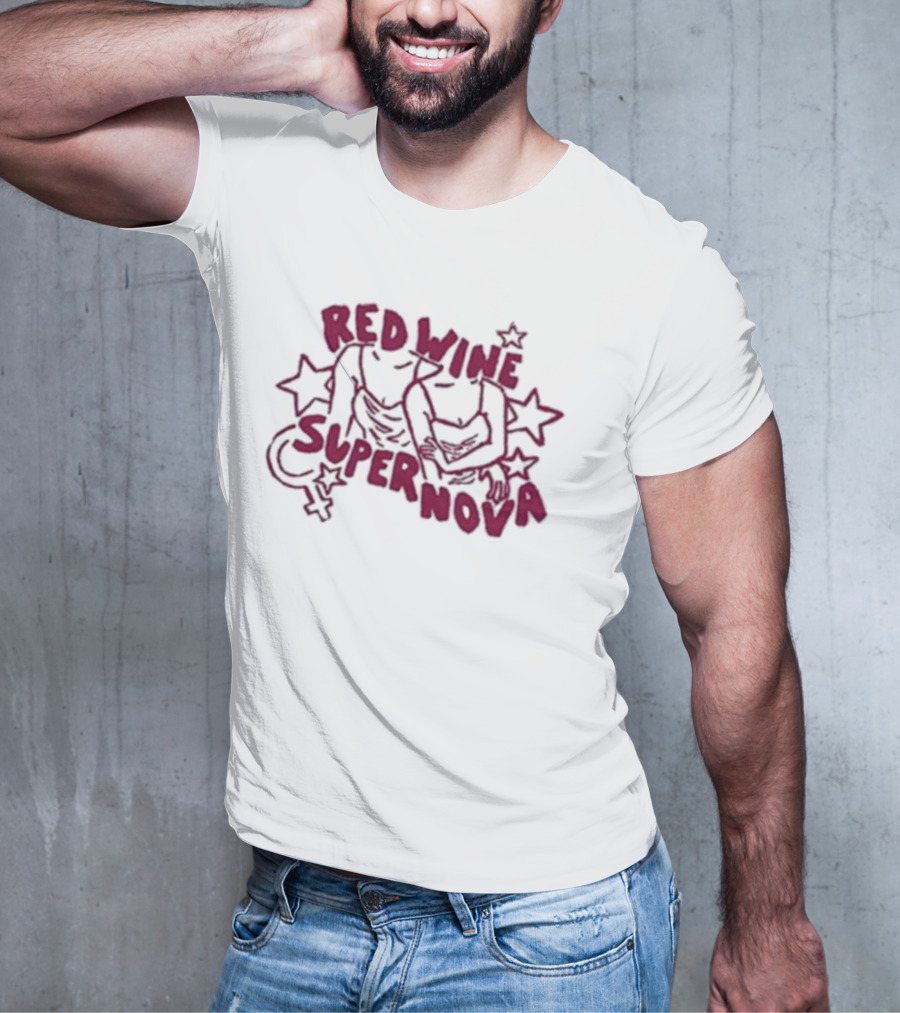 Red Wine Supernova Stars And Astrological Symbols T-Shirt