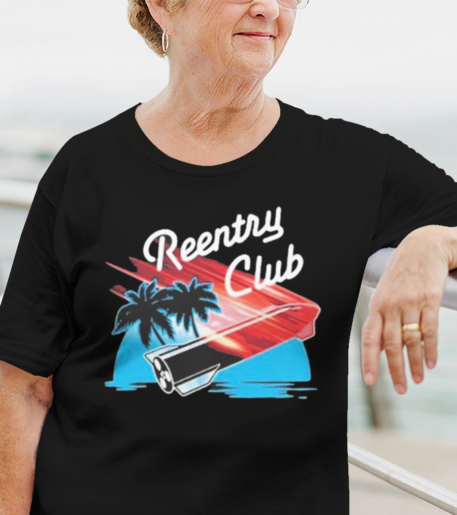 Reentry Club NFS Palm Tree Retro Space Capsule Vibrant T-Shirt