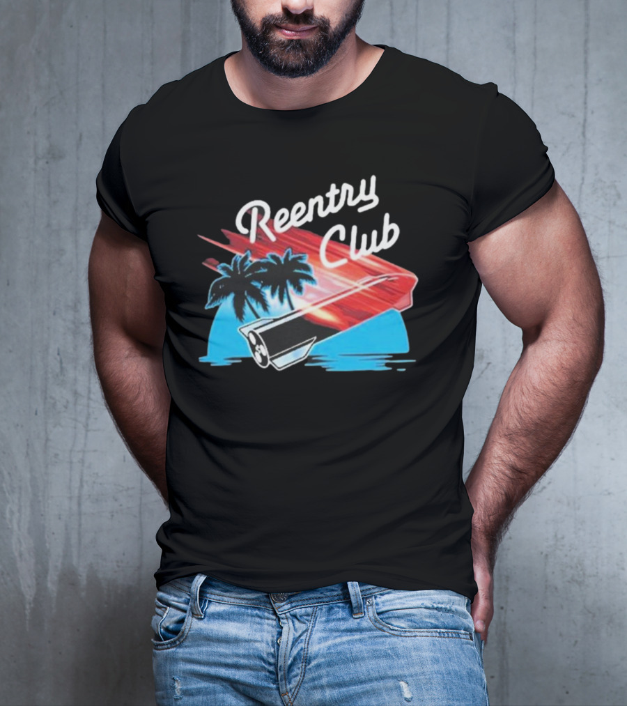 Reentry Club NFS Palm Tree Retro Space Capsule Vibrant T-Shirt