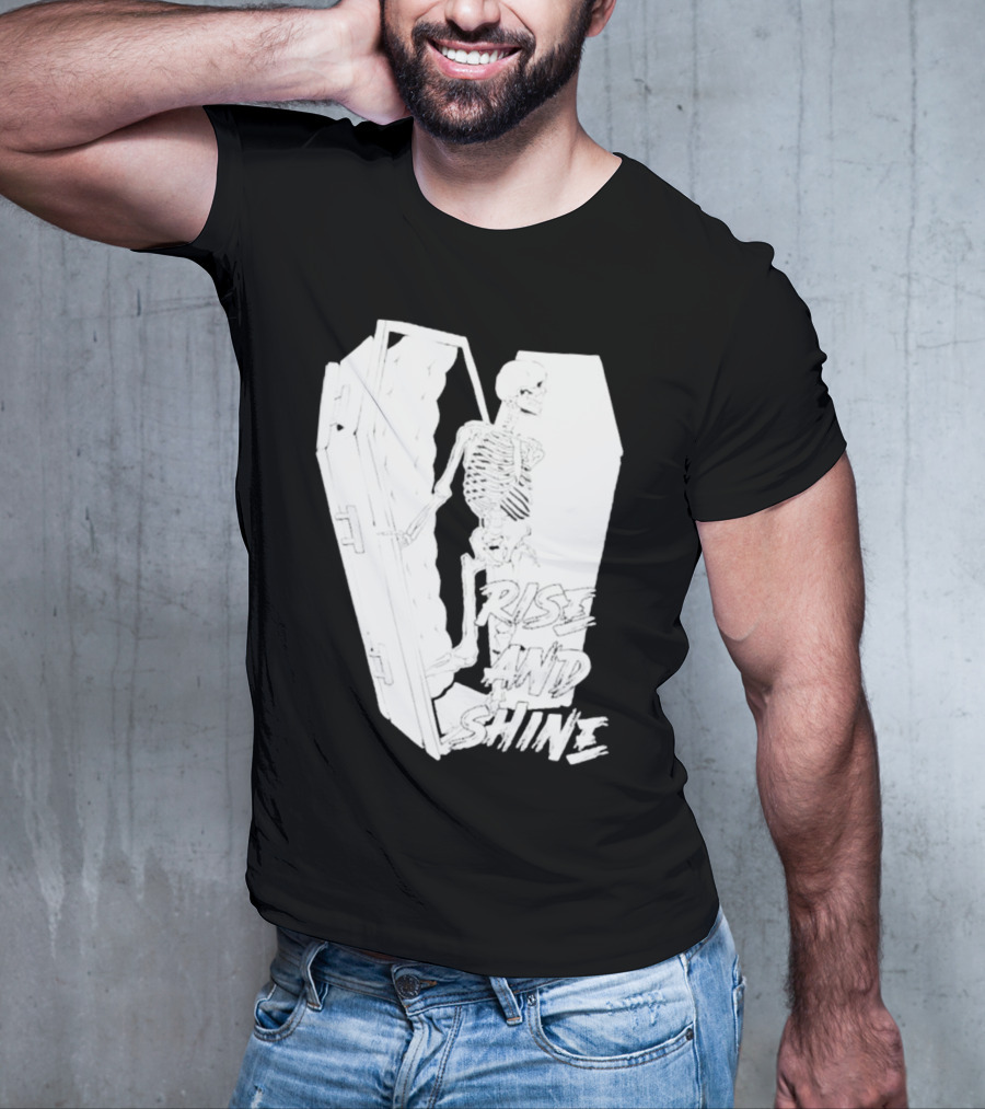 Rise And Shine Skeleton Emerging From Coffin T-Shirt