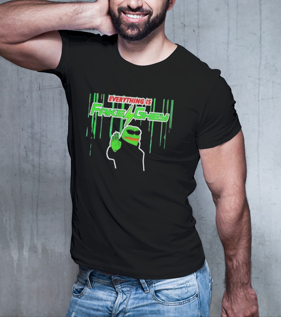 Riseofthenewmedia Everything Is Fake Ghey Pepe Meme T-Shirt
